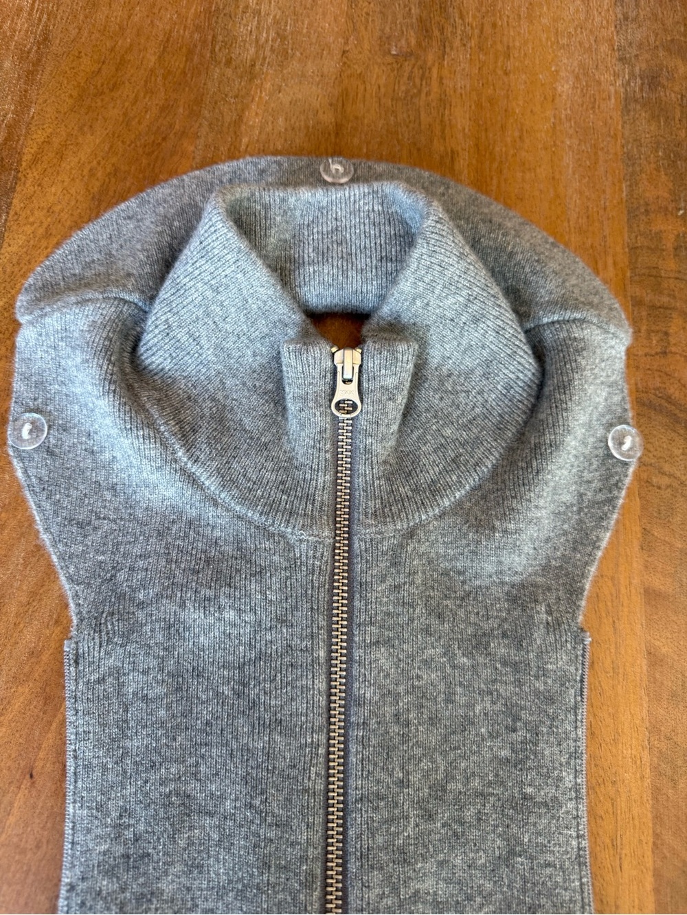 Quince 100% Mongolian Cashmere Ribbed Collar Blazer Insert/Dickey - Picture 6 of 8